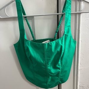 Green Abercrombie corset top XS